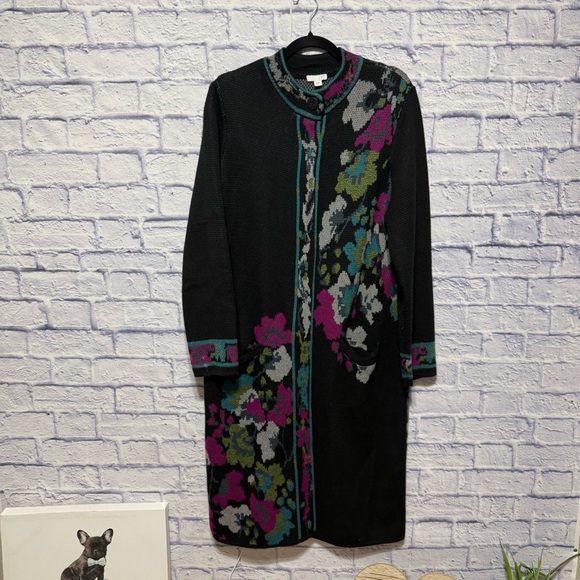 J.Jill Trailing Flowers Longline Duster Cardigan sweater - Picture 4 of 13